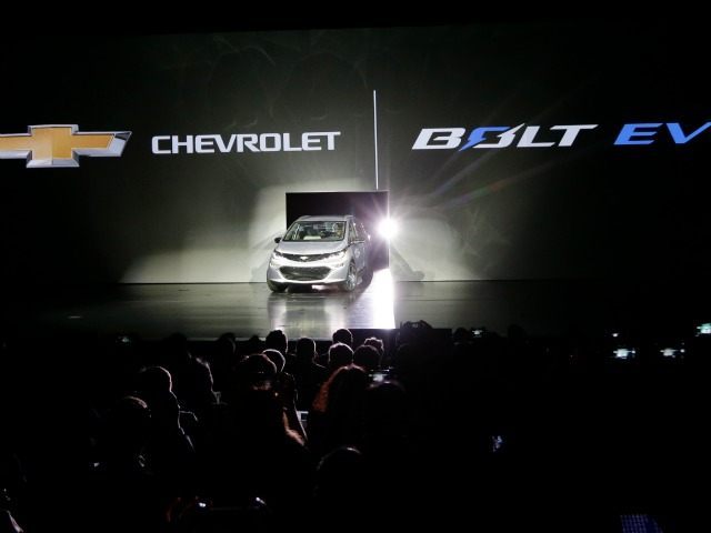 The Chevrolet Bolt EV electric car is unveiled at CES International Wednesday, Jan. 6, 201