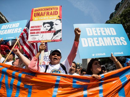 WASHINGTON, DC - SEPTEMBER 5: Demonstrators march during a demonstration in response to th