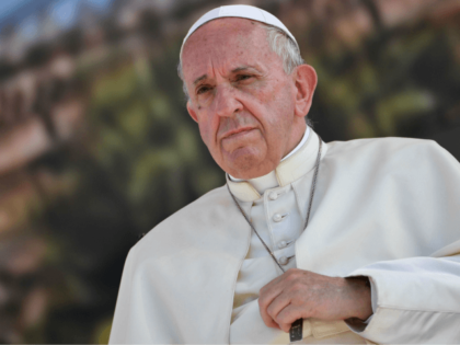 Pope Francis attends a meeting with youth on Piazza Politeama in Palermo on September 15,