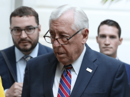 House Majority Leader Steny Hoyer (D-MD) leaves a meeting with the House Democratic caucus