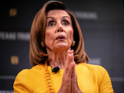 AUSTIN, TX - SEPTEMBER 28: Speaker of the House of Representatives, Nancy Pelosi speaks wi