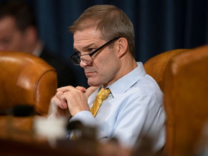 WASHINGTON, DC - NOVEMBER 20: Rep. Jim Jordan (R-OH) listens as Gordon Sondland, the U.S a