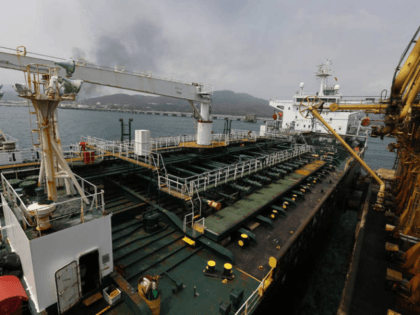 In this May 25, 2020 file photo, the Iranian oil tanker Fortune is anchored at the dock of