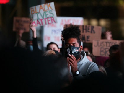 NEW YORK CITY - SEPTEMBER 23: Members of Black Lives Matters (BLM) are joined by hundreds