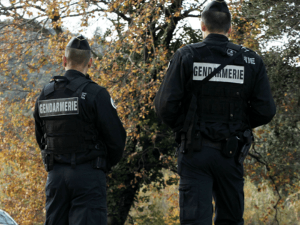 French gendarmes patrol on the road, on December 8, 2015 in La Mole, near Saint-Tropez, so