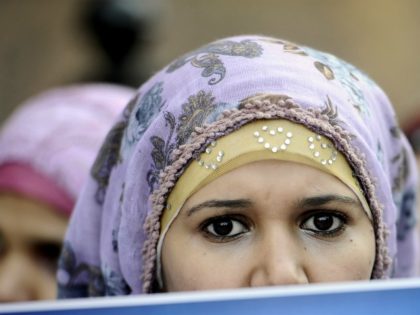 Egyptian women protest against the military council violations and virginity tests on wome