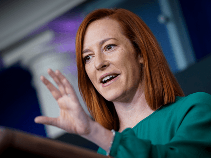 White House Press Secretary Jen Psaki speaks during a daily press briefing at the White Ho
