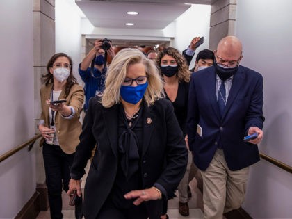 WASHINGTON, DC - FEBRUARY 03: U.S. Rep. Liz Cheney (R-WY) heads to the House floor to vote