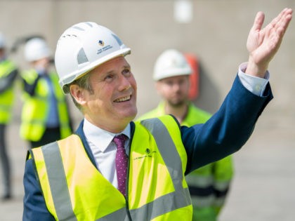 BRISTOL, ENGLAND - MAY 27: Labour leader Keir Starmer gestures with his hand during a visi