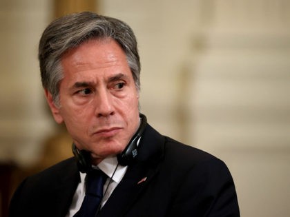 WASHINGTON, DC - JULY 15: U.S. Secretary of State Antony Blinken listens to a reporter's q