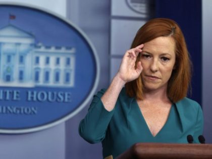 WASHINGTON, DC - JULY 06: White House Press Secretary Jen Psaki listens during a daily bri