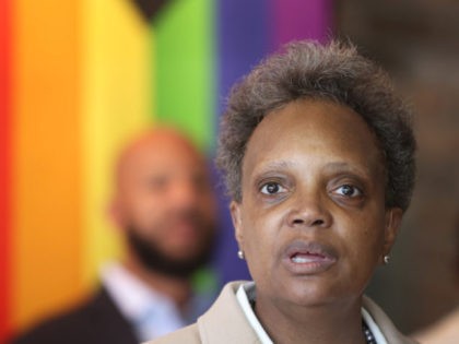CHICAGO, ILLINOIS - JUNE 07: Chicago Mayor Lori Lightfoot speaks to guests at an event hel
