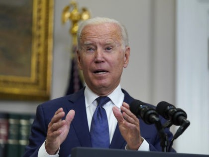 President Joe Biden speaks about the situation in Afghanistan in the Roosevelt Room of the