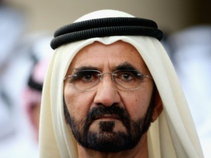DUBAI, UNITED ARAB EMIRATES - MARCH 29: A portrait of Sheikh Mohammed bin Rashid Al Maktou