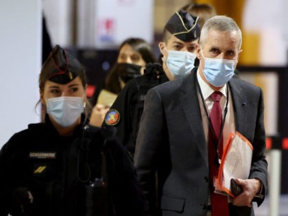 Paris' former prosecutor Francois Molins arrives to testify before the court judging