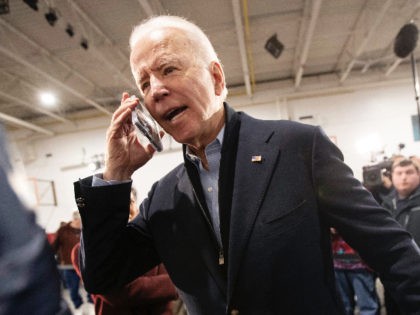 Democratic presidential candidate former Vice President Joe Biden wishes Barbara Moroney,