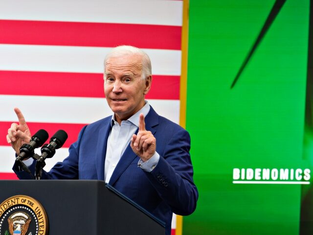 White House Energy -US President Joe Biden speaks at a groundbreaking for an Arcosa Wind T