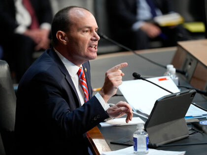 Sen. Mike Lee, R-Utah, questions FBI Director Christopher Wray during a Senate Judiciary C