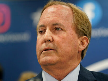 Texas Attorney General Ken Paxton makes a statement at his office, May 26, 2023, in Austin