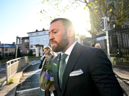 Dublin , Ireland - 22 November 2024; Mr Conor McGregor leaves the court, as the court brea
