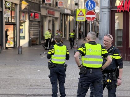 AMSTERDAM, NETHERLANDS - MARCH 27: Security forces take measures after five person were wo