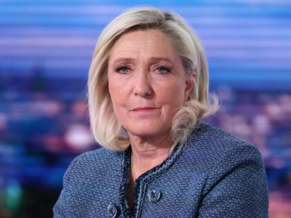 President of the far-right Rassemblement National (RN) parliamentary group Marine Le Pen p