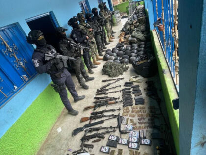 CJNG weapons seized by Mexican military after a shootout in Michoacan. (Credit Mexico SEMA